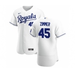 Men's Nike Kansas City Royals #45 Kyle Zimmer White Home 2020 Authentic Player Baseball Jersey