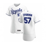 Men's Nike Kansas City Royals #57 Glenn Sparkman White Home 2020 Authentic Player Baseball Jersey