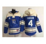 mlb jerseys kansas city royals #4 gordon blue[pullover hooded sweatshirt]