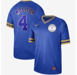 Men Nike Milwaukee Brewers #4 Paul Molitor Blue M&N MLB Jersey