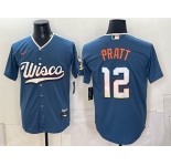 Men's Milwaukee Brewers #12 Cooper Pratt Mineral Blue 2026 City Connect Stadium Stitched Baseball Jersey