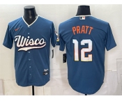 Men's Milwaukee Brewers #12 Cooper Pratt Mineral Blue 2026 City Connect Stadium Stitched Baseball Jersey