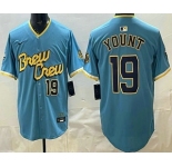 Men's Milwaukee Brewers #19 Robin Yount Powder Blue Limited Jersey