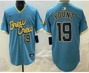 Men's Milwaukee Brewers #19 Robin Yount Powder Blue Limited Jersey