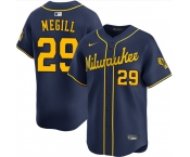 Men's Milwaukee Brewers #29 Trevor Megill Navy Alternate Limited Stitched Baseball Jersey