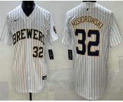 Men's Milwaukee Brewers #32 Jacob Misiorowski White Limited Jersey
