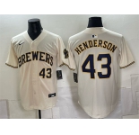 Men's Milwaukee Brewers #43 Logan Henderson Cream Stitched Baseball Jersey