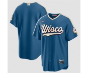 Men's Milwaukee Brewers Blank Mineral Blue 2026 City Connect Stadium Stitched Stitched Baseball Jersey