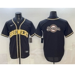 Men's Milwaukee Brewers Team Big Logo 2026 Fashion Replica Black Out Stitched Baseball Jersey