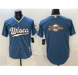 Men's Milwaukee Brewers Team Big Logo Mineral Blue 2026 City Connect Stadium Stitched Baseball Jersey