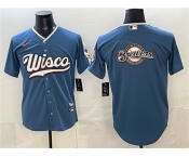 Men's Milwaukee Brewers Team Big Logo Mineral Blue 2026 City Connect Stadium Stitched Baseball Jersey