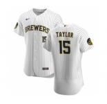 Men's Nike Milwaukee Brewers #15 Tyrone Taylor White Home 2020 Authentic Player Baseball Jersey