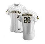 Men's Nike Milwaukee Brewers #26 Jacob Nottingham White Home 2020 Authentic Player Baseball Jersey