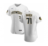 Men's Nike Milwaukee Brewers #71 Josh Hader White Home 2020 Authentic Player Baseball Jersey