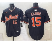 Men's Detroit Tigers #15 Max Clark Black Alternate 2026 Cool Base Stitched Baseball Jersey