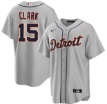 Men's Detroit Tigers #15 Max Clark Gray 2026 Road Stitched Baseball Jersey