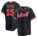 Men's Detroit Tigers #15 Max Clark Navy Alternate Stitched Baseball Jersey