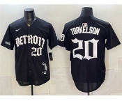 Men's Detroit Tigers #20 Spencer Torkelson 2026 Black 'Motor Gothic Edition' Vapor Premier Limited Stitched Baseball Jersey