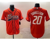Men's Detroit Tigers #20 Spencer Torkelson Orange With Patch Cool Base Stitched Baseball Jersey