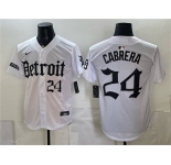 Men's Detroit Tigers #24 Miguel Cabrera 2026 White 'Motor Gothic Edition' Vapor Premier Limited Stitched Baseball Jersey
