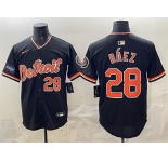 Men's Detroit Tigers #28 Javier Báez Black 2026 Meijer Patch Alternate Vapor Premier Limited Stitched Baseball Jersey