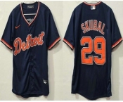 Men's Detroit Tigers #29 Tarik Skubal Navy Cool Base Jersey