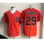 Men's Detroit Tigers #29 Tarik Skubal Orange 2026 Alternate Stitched Baseball Jersey