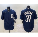 Men's Detroit Tigers #31 Riley Greene Navy Cool Base Stitched Baseball Jersey
