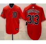 Men's Detroit Tigers #313 Motor City Orange Limited Jersey