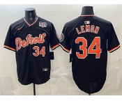 Men's Detroit Tigers #34 Chet Lemon Black 2026 Alternate USA 250' Patch Vapor Premier Limited Stitched Baseball Jersey