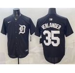 Men's Detroit Tigers #35 Justin Verlander Black Limited Stitched Baseball Jersey