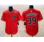 Men's Detroit Tigers #39 Zach McKinstry Orange 2026 Alternate USA 250' Patch Vapor Premier Limited Stitched Baseball Jersey