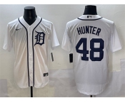 Men's Detroit Tigers #48 Brant Hurter White Cool Base Stitched Baseball Jersey