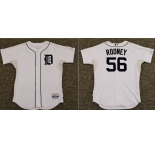 Men's Detroit Tigers #56 Fernando Rodney Game White Home Jersey