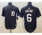 Men's Detroit Tigers #6 Al Kaline Black Limited Stitched Baseball Jersey