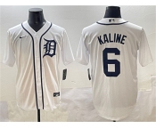 Men's Detroit Tigers #6 Al Kaline White Cool Base Stitched Baseball Jersey