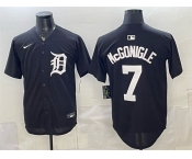 Men's Detroit Tigers #7 Kevin McGonigle Black Limited Stitched Baseball Jersey