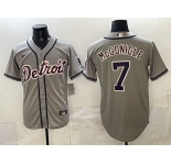 Men's Detroit Tigers #7 Kevin McGonigle Grey Cool Base Stitched Baseball Jersey