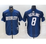 Men's Detroit Tigers #8 Matt Vierling Navy 2024 City Connect Cool Base Limited Stitched Jersey