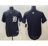 Men's Detroit Tigers Blank Black Limited Stitched Baseball Jersey