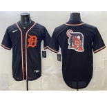 Men's Detroit Tigers Team Big Logo 2026 Fashion Replica Black Out Stitched Baseball Jersey