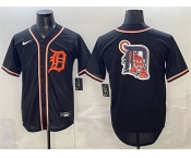 Men's Detroit Tigers Team Big Logo 2026 Fashion Replica Black Out Stitched Baseball Jersey
