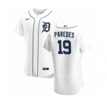 Men's Nike Detroit Tigers #19 Isaac Paredes White Home 2020 Authentic Player Baseball Jersey