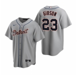 Men's Nike Detroit Tigers #23 Kirk Gibson Gray Road Stitched Baseball Jersey