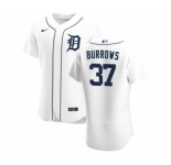 Men's Nike Detroit Tigers #37 Beau Burrows White Home 2020 Authentic Player Baseball Jersey