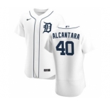 Men's Nike Detroit Tigers #40 Sergio Alcantara White Home 2020 Authentic Player Baseball Jersey