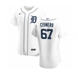 Men's Nike Detroit Tigers #67 Jose Cisnero White Home 2020 Authentic Player Baseball Jersey