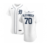 Men's Nike Detroit Tigers #70 Tyler Alexander White Home 2020 Authentic Player Baseball Jersey