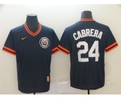 Men's Nike Majestic Detroit Tigers #24 Miguel Cabrera M&N Navy Blue MLB Jersey