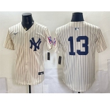 Men's New York Yankees #13 Jazz Chisholm Jr. Cream 2026 Field of Dreams Stadium Stitched Baseball Jersey